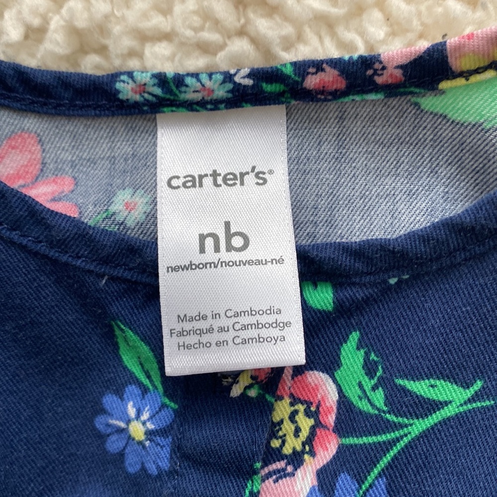 Carter’s Baby Girl Ruffled Floral Romper - Picture 7 of 11